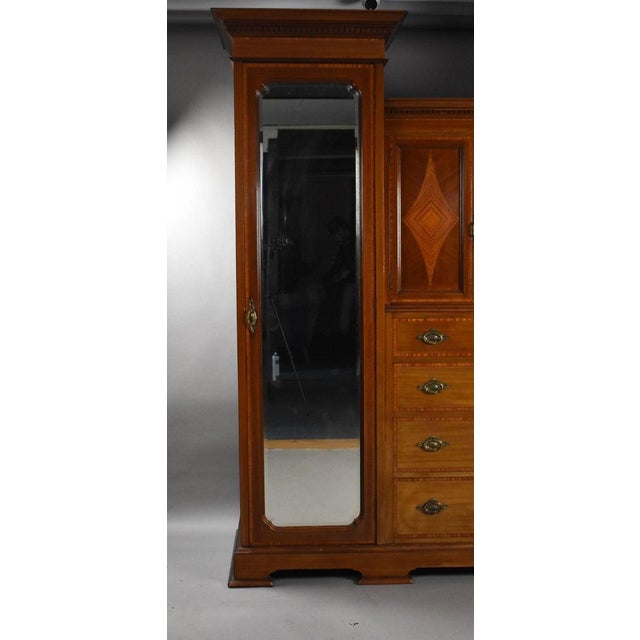 Edwardian Mahogany Triple Wardrobe, 1900 For Sale - Image 6 of 12