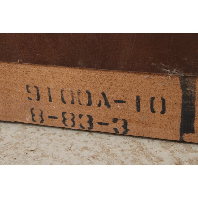 Henredon Scene 1 Campaign Style Oak Queen Size Bed For Sale - Image 18 of 18
