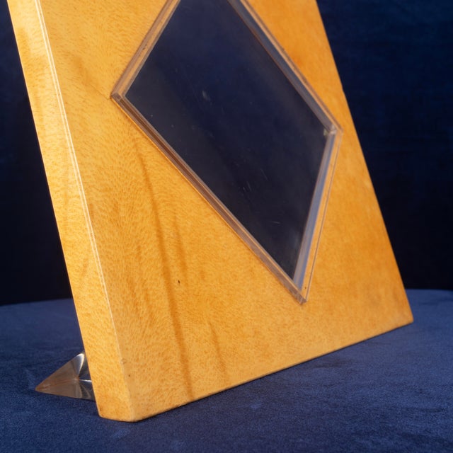 Vintage Natural Parchment and Acrylic Glass Photo Frame by Giorgio Tura for Tura Milano, 1980 For Sale - Image 14 of 17