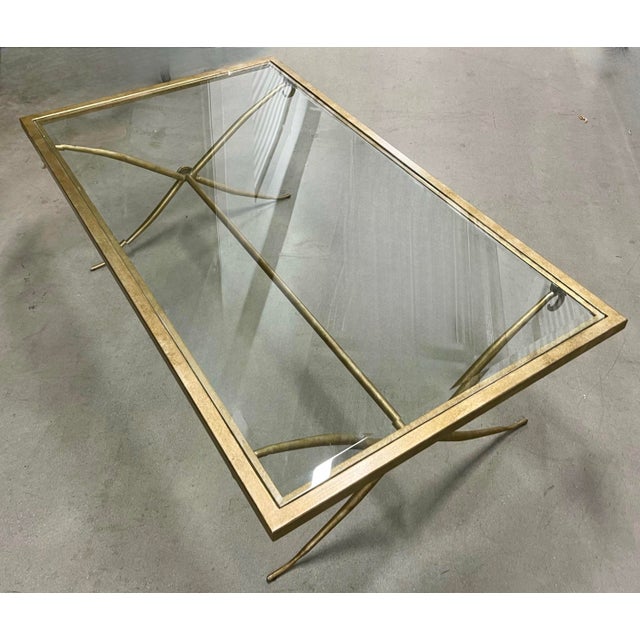 Maison Jansen Style Bernhardt Beveled Glass Coffee Table For Sale In New York - Image 6 of 12