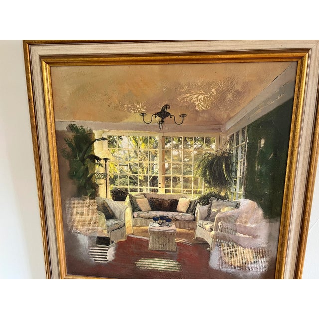 Textile-Enhanced Interior Scene by Sharon Stoneburner – Signed & Framed For Sale - Image 9 of 13