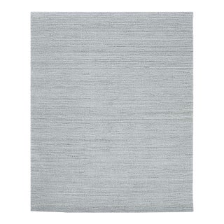 9x12 Ivory Handloomed Wool Subtle Textured Geometric Modern Carpet Rug For Sale