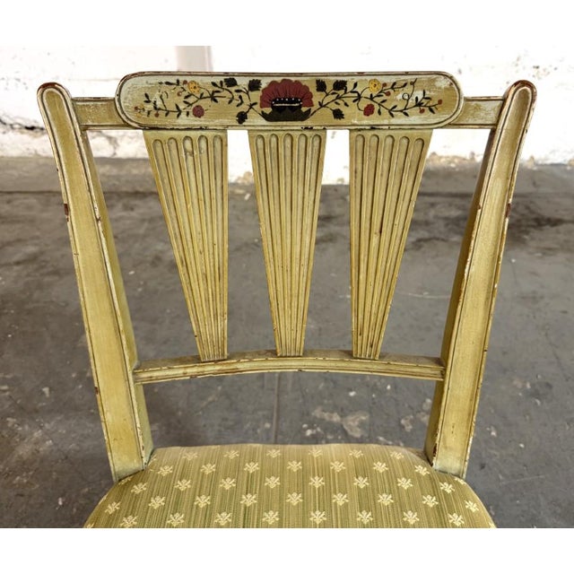 Set of 4 Neoclassical-Style Hand-Painted Arrow-Back Dining Chairs For Sale - Image 10 of 18