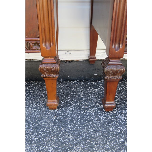 1930s Tall Narrow Carved Nightstands Side End Bedside Tables a Pair For Sale - Image 9 of 12