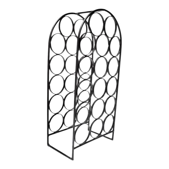 Arthur Umanoff Wrought Iron Seventeen-Bottle Wine Holder For Sale