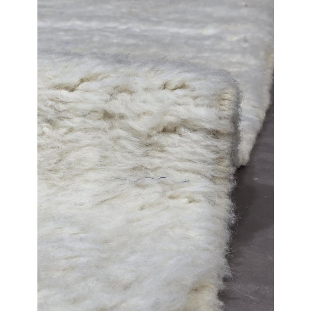 Ivory and Brown Handwoven Berber Wool Rug - 10.3 X 7.9 Ft For Sale - Image 4 of 6