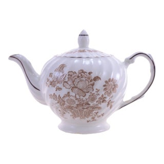 1970s Stafforshire Ironstone Brown Floral Teapot For Sale