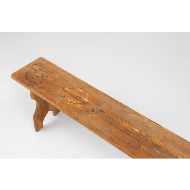 Art Deco Bench in Wood, France, 1940s For Sale - Image 9 of 12
