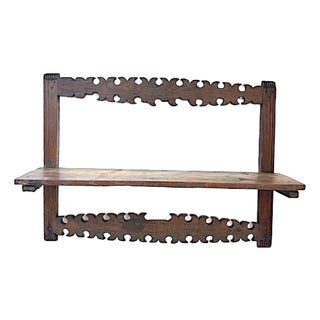 Antique Spanish Fruitwood Decorative Shelf, Wall Hanging For Sale