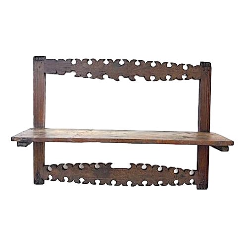 Antique Spanish Fruitwood Decorative Shelf, Wall Hanging For Sale