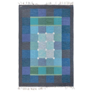 Doris Leslie Blau Mid-20th Century Swedish Flat Woven Rug by Ulla Pakdal For Sale