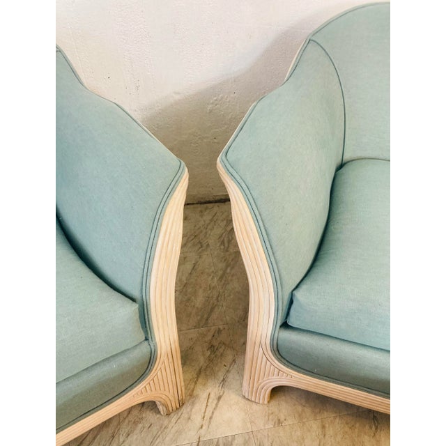 Vintage Coastal Pencil Reed Set, Chairs and Ottoman - 3 Pieces For Sale - Image 10 of 13