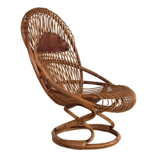 Organic Bamboo Rattan Chair by Tito Agnoli for Pierantonio Bonacina, 1960s For Sale