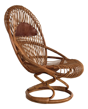 Organic Bamboo Rattan Chair by Tito Agnoli for Pierantonio Bonacina, 1960s
