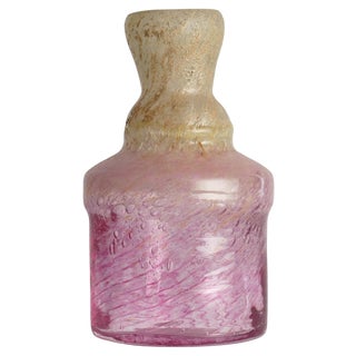 Bubblegum Pink and Yellow Art Glass Vase by Milan Vobruba, Sweden, 1980s For Sale