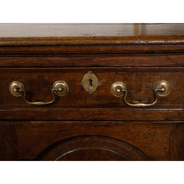 English Georgian Period 1800s Oak Dresser Base with Five Drawers and Two Doors For Sale - Image 12 of 12