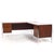 Mid-Century Modern Leopold Mid Century Walnut and Chrome Corner Executive Desk For Sale - Image 3 of 10