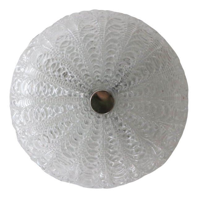 Mid-Century Crystal Glass Ceiling Lamp from Hillebrand, 1960s For Sale