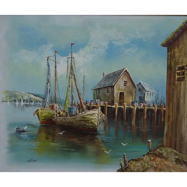 Original Seascape Oil Painting, Ukrainian Artist Luini, Soviet Art 50-60 For Sale