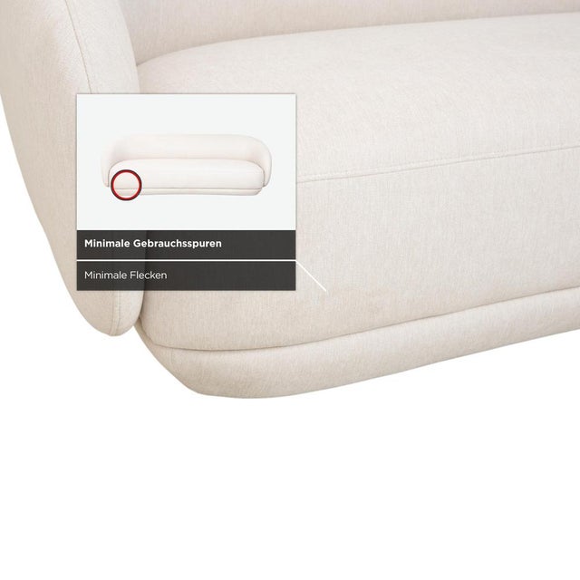 Cream Bolzano Fabric 3-Seater Sofa, Armchair and Ottoman in Cream Leather from BoConcept, Set of 3 For Sale - Image 8 of 18