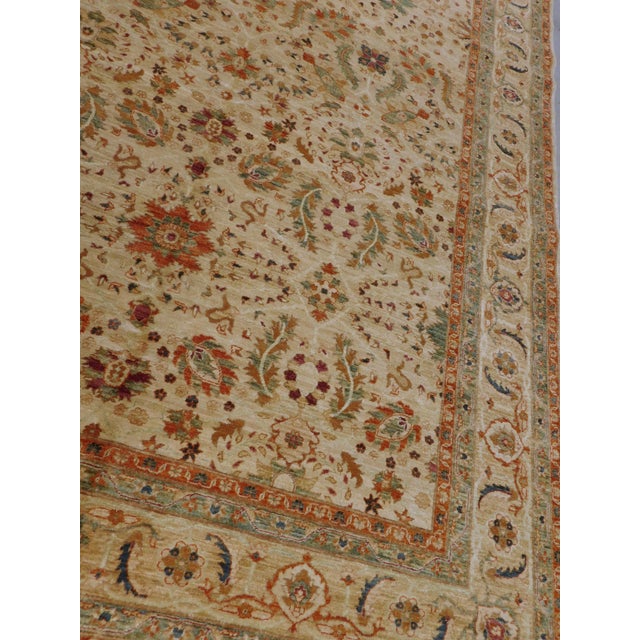 Tan Vintage Hand Knotted Royal Chobi Pakistani Gallery Rug. 6'2"x 12' For Sale - Image 8 of 18