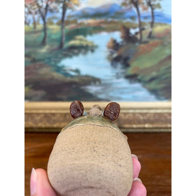 Handmade Studio Pottery Incense Holder With Seated Figure Sculpture, Signed 1976 For Sale - Image 10 of 10