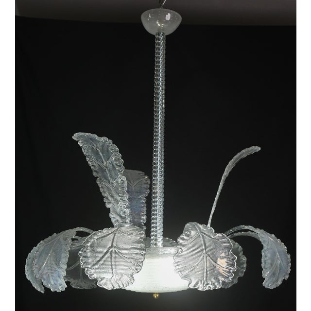 Luxury Barovier & Toso Chandelier, Murano Pulegoso Glass, 1950s For Sale - Image 4 of 13