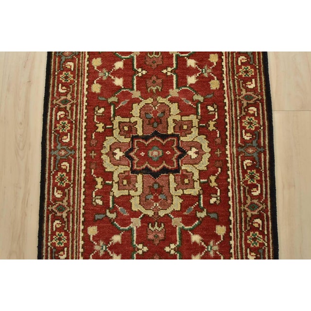 2020s Heriz Runner 2’6” X 12′ Red Wool Traditional Hand-Knotted Oriental Rug For Sale - Image 5 of 13