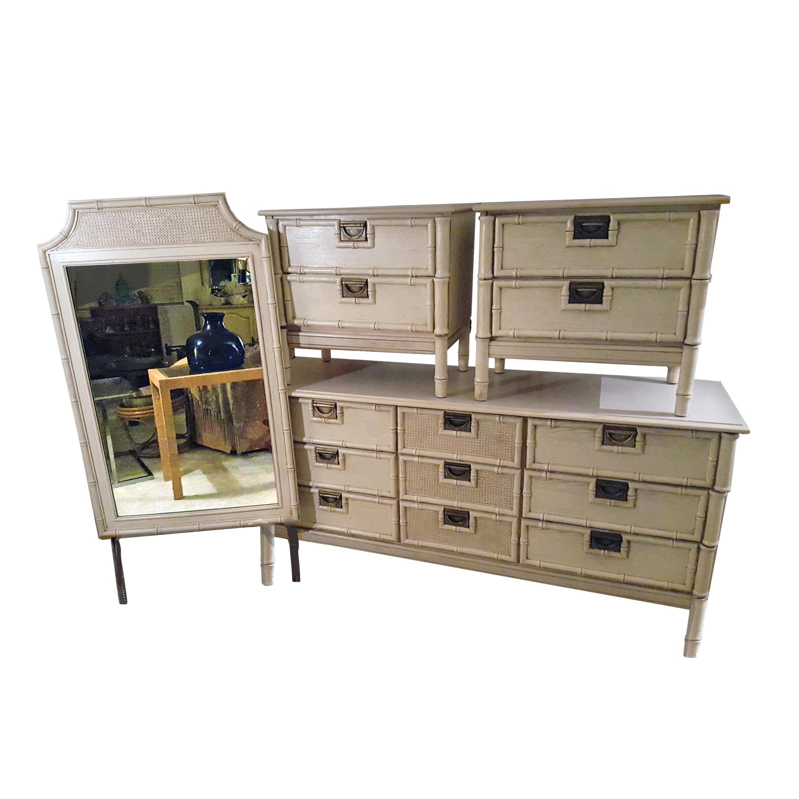 1960s Stanley Hollywood Regency Campaign Faux Bamboo ...