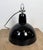 Industrial Black Enamel Factory Lamp with Cast Iron Top, 1950s For Sale - Image 12 of 16