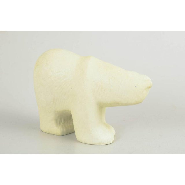 Lisa Larson for Gustavsberg, polar bear figurine. Decorative animal figurine in glazed stoneware, modelled as a polar bear...