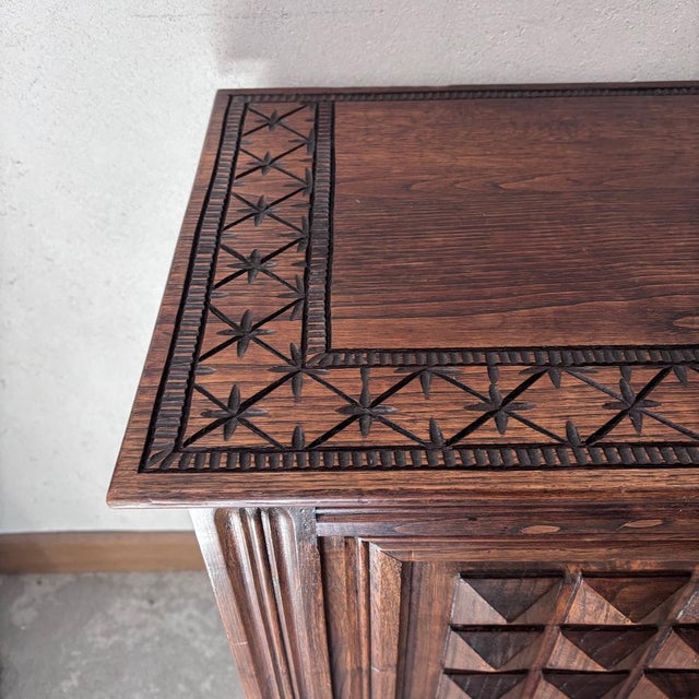 Small Ethnic Style Wooden Sideboard For Sale - Image 5 of 8