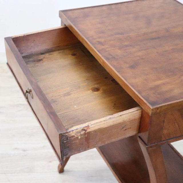 Antique Walnut Side Table with One Drawer, 1800s For Sale - Image 9 of 11
