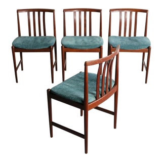 Set of 4 Mid Century Danish Modern Contoured Rosewood Dining Chairs For Sale
