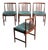 Set of 4 Mid Century Danish Modern Contoured Rosewood Dining Chairs For Sale