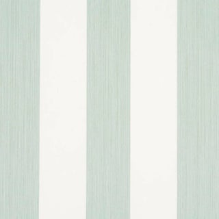 Schumacher Edwin Stripe Wide Wallpaper in Eucalyptus For Sale