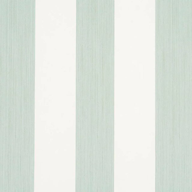 Schumacher Edwin Stripe Wide Wallpaper in Eucalyptus For Sale