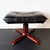 Ikea Vintage Lindos Black Leather and Wood Ottoman from Ikea, 1997 For Sale - Image 4 of 15