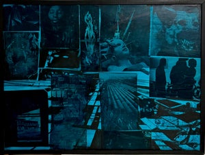 John Hultberg, Large John Hultberg SF Bay Area Artist Abstract Expressionist Collage Painting, 1967