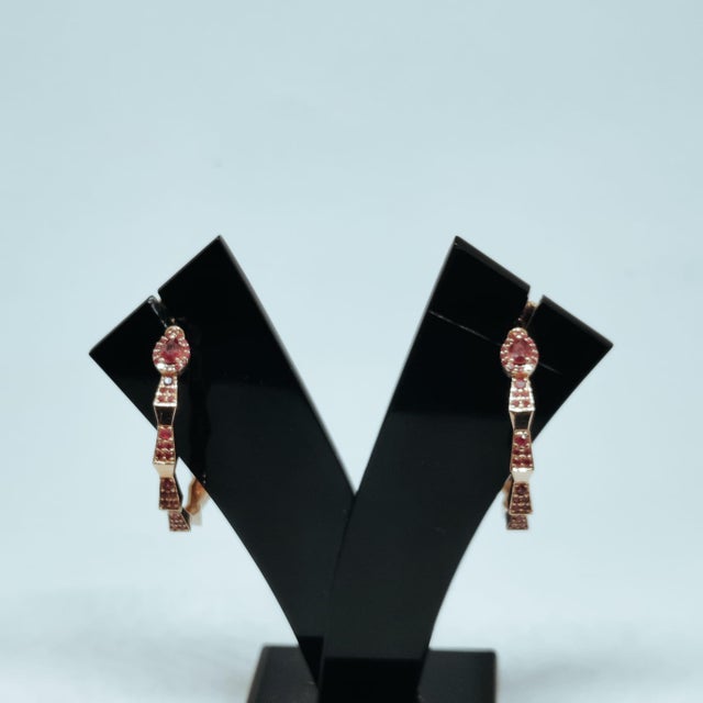 Natural 18k Gold Ruby 1.07ct Stud Earrings, Timeless Elegance, Pair For Sale - Image 4 of 8