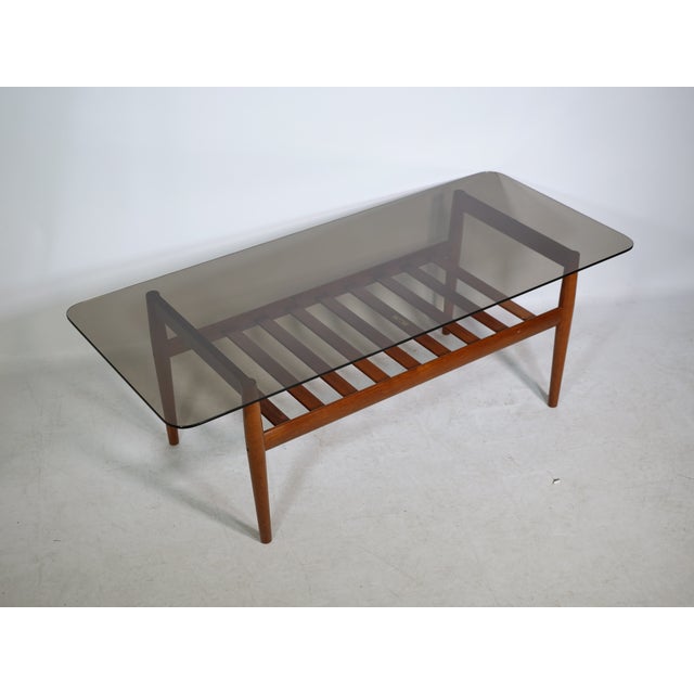 Mid-Century Teak Coffee Table with Smoked Glass Top from Möbel Mann, 1960s For Sale - Image 17 of 17