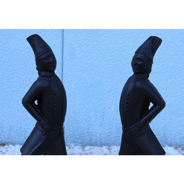Mid-Century Modern 1940s Hessian Soldiers Andirons For Sale - Image 3 of 8