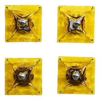 Large Murano Glass 4-Light Wall Sconce from Mazzega, 1970s For Sale