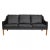 2209 3-Seater Sofa in Black Bison Leather by Børge Mogensen for Fredericia For Sale - Image 9 of 9