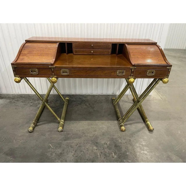 Campaign Drexel Oxford Square Series Campaign Desk For Sale - Image 3 of 10