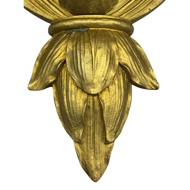 Gilded Acanthus Leaf Demi-Lune Hollywood Regency Wall Shelves, a Pair For Sale - Image 9 of 14