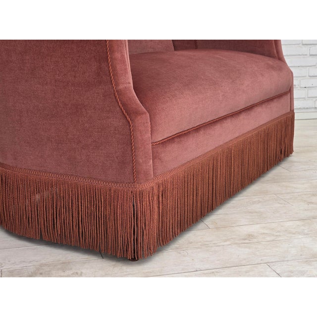 Danish 2-Seater Sofa in Pink Velour, 1960s For Sale - Image 15 of 18