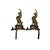 Antique Brass Fireplace 6015 Andirons, 1890s, Set of 2 For Sale - Image 4 of 11