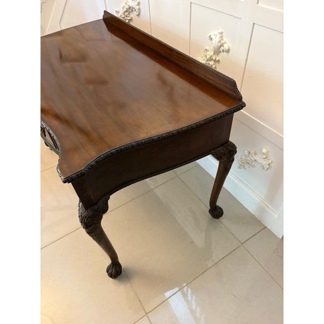 Late 19th Century Antique Victorian Carved Mahogany Console Table, 1880 For Sale - Image 5 of 17