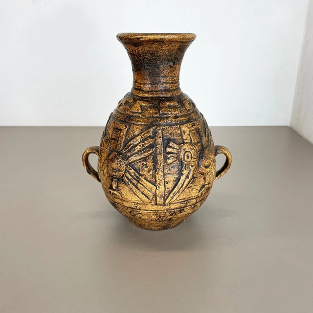 Article: Pottery ceramic vase Producer: JASBA Ceramic, Germany Decade: 1970s Original vintage 1970s pottery ceramic vase...